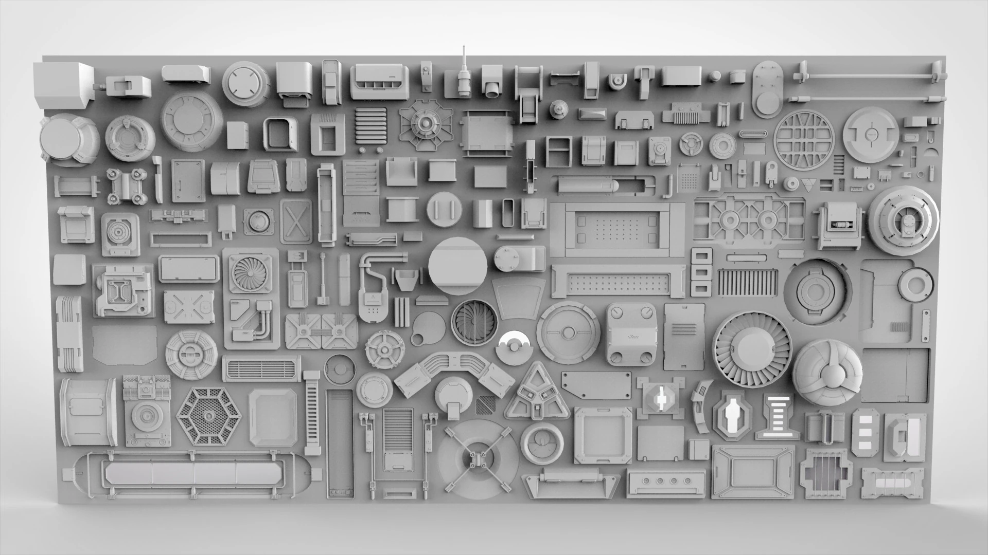 Sci fi trim sheets 6 3D Model .c4d .max .obj .3ds .fbx .stl .blend 