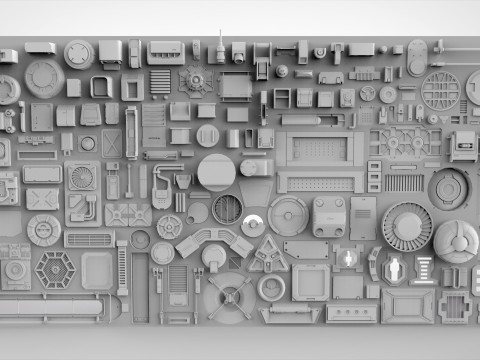 Sci fi trim sheets 6 3D-Modell