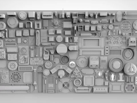 Folhas de acabamento de fic&ccedil;&atilde;o cient&iacute;fica 6 Modelo 3D