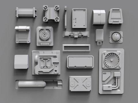 Sci fi trim sheets 6 3D Model