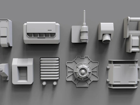 Sci fi trim sheets 6 3D Model