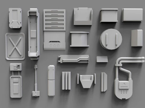 Sci fi trim sheets 6 3D Model