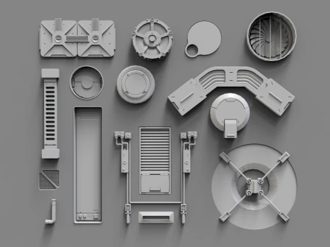Sci fi trim sheets 6 3D Model