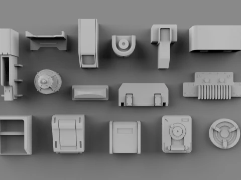 Sci fi trim sheets 6 3D Model