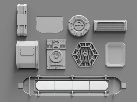 Sci fi trim sheets 6 3D Model