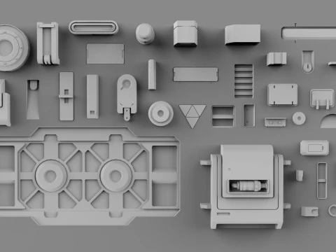 Sci fi trim sheets 6 3D Model