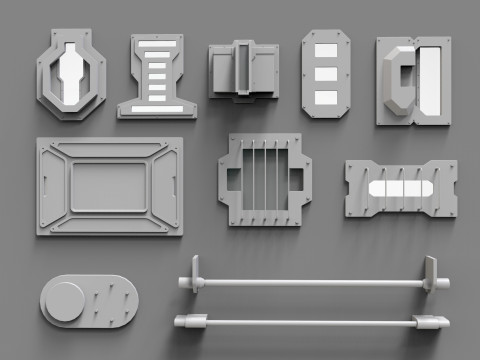Sci fi trim sheets 6 3D Model