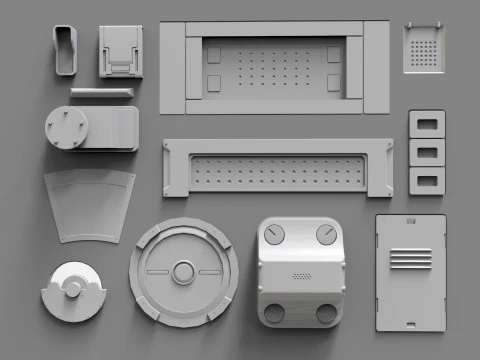 Sci fi trim sheets 6 3D Model