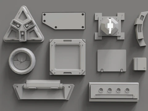 Sci fi trim sheets 6 3D Model