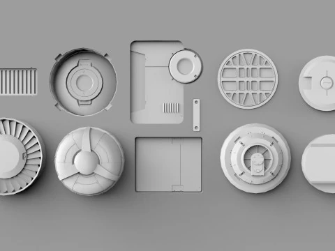 Sci fi trim sheets 6 3D Model