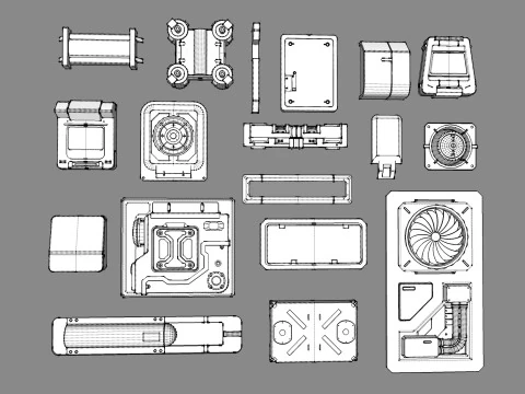 Sci fi trim sheets 6 3D Model