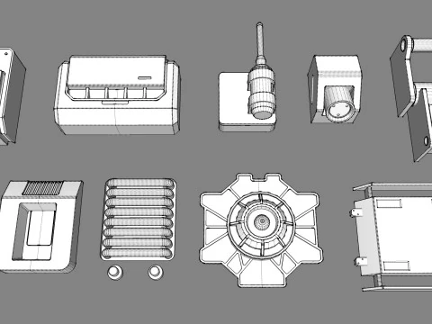 Sci fi trim sheets 6 3D Model