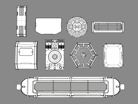 Sci fi trim sheets 6 3D Model