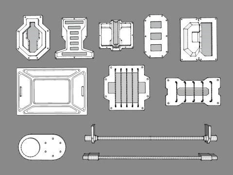 Sci fi trim sheets 6 3D Model