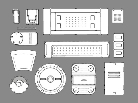 Sci fi trim sheets 6 3D Model