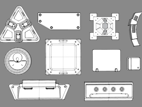 Sci fi trim sheets 6 3D Model