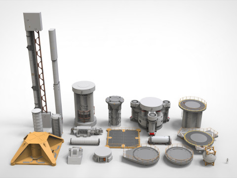 Sci-fi Architecture kitbash 53 3D-Modell