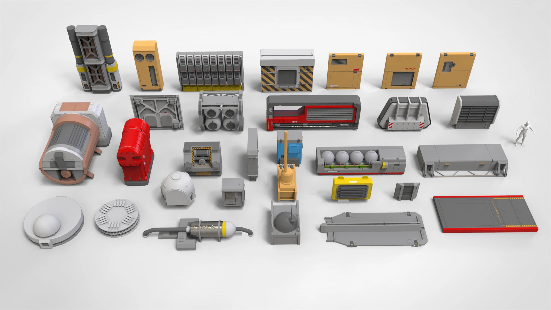 Kitbash di architettura fantascientifica 54 Modello 3D .c4d .max .obj .3ds .fbx .stl .blend