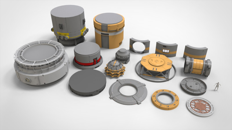 Sci-fi Architecture kitbash 55 Modelo 3D .c4d .max .obj .3ds .fbx .stl .blend