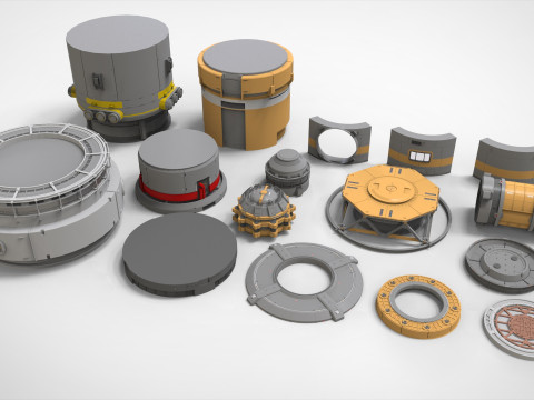 Sci-fi Architecture kitbash 55 Model 3D