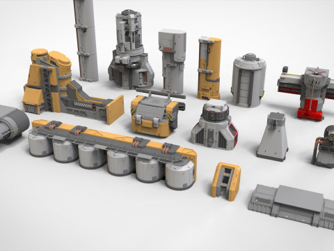 Sci-fi Architecture kitbash 56 Model 3D