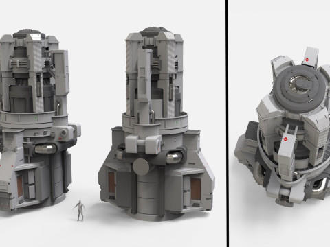 Sci-fi Architecture kitbash 56 Model 3D