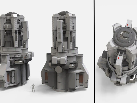 Sci-fi Architecture kitbash 56 3D Model