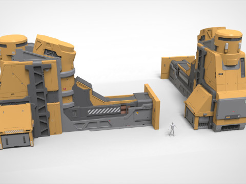 Sci-fi Architecture kitbash 56 Model 3D