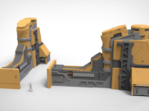 Sci-fi Architecture kitbash 56 Model 3D
