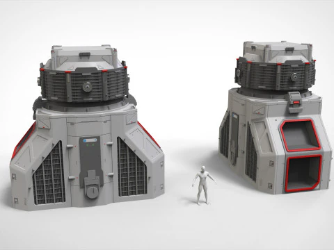 Sci-fi Architecture kitbash 56 3D Model