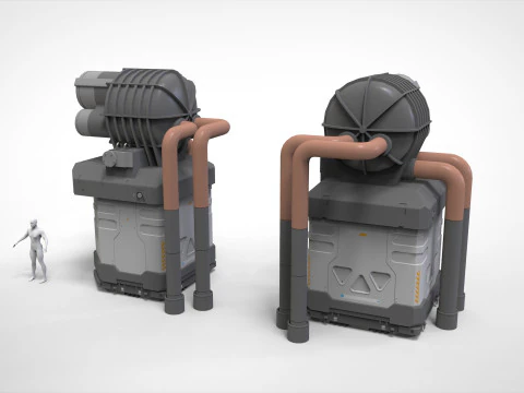Sci-fi Architecture kitbash 56 3D Model