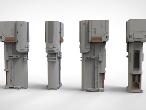Sci-fi Architecture kitbash 56 Model 3D