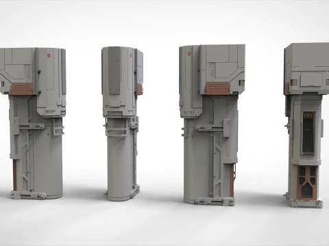 Sci-fi Architecture kitbash 56 3D Model