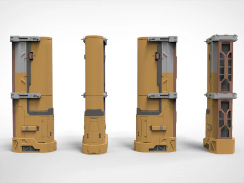 Sci-fi Architecture kitbash 56 3D Model