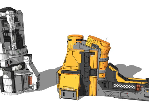 Sci-fi Architecture kitbash 56 3D Model