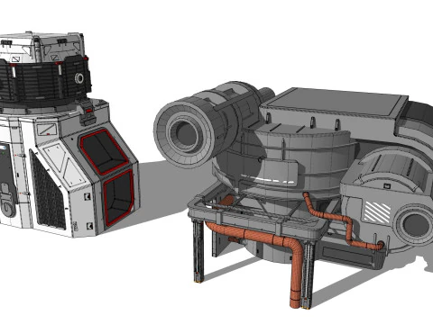 Sci-fi Architecture kitbash 56 3D Model