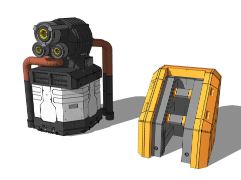 Sci-fi Architecture kitbash 56 Model 3D