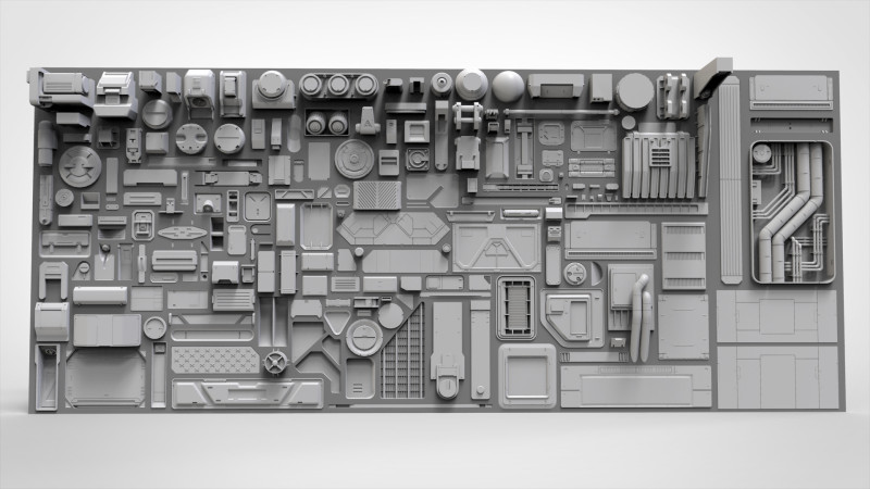Sci fi trim sheets 7 Modelo 3D .c4d .max .obj .3ds .fbx .stl .blend