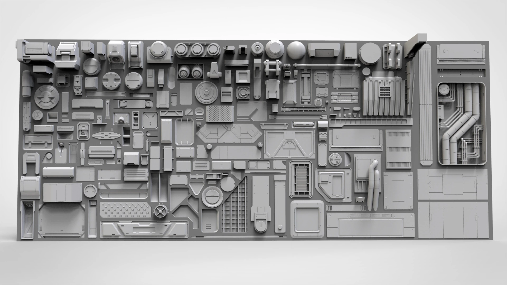 Sci fi trim sheets 7 3D Model .c4d .max .obj .3ds .fbx .stl .blend 