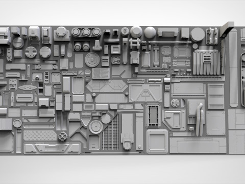 Sci fi trim sheets 7 3D Модель