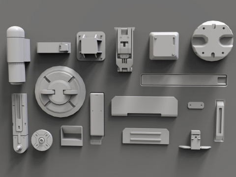 Sci fi trim sheets 7 Modelo 3D