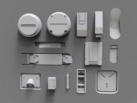 Sci fi trim sheets 7 Modelo 3D