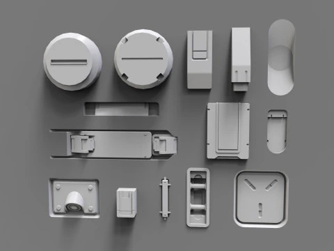 Sci fi trim sheets 7 3D Model