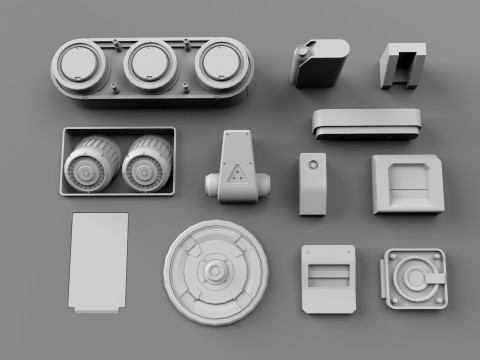 Sci fi trim sheets 7 Modelo 3D
