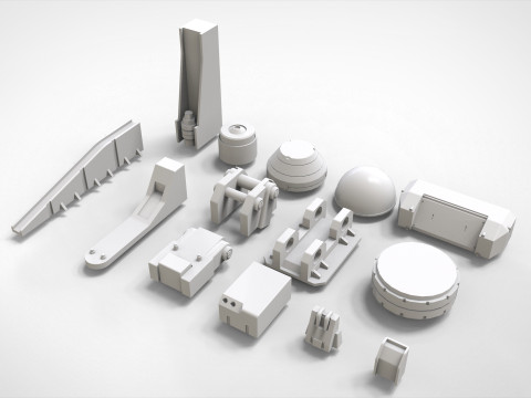 Sci fi trim sheets 7 Modelo 3D