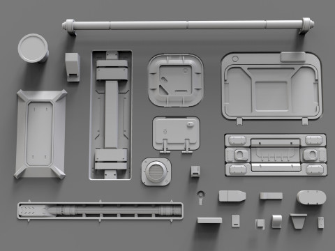 Sci fi trim sheets 7 Modelo 3D