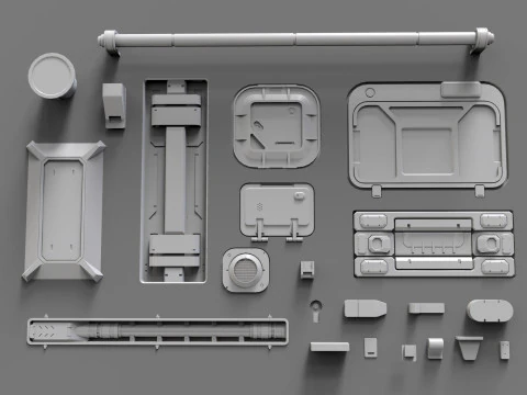 Sci fi trim sheets 7 3D Model
