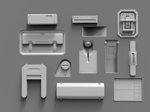 Sci fi trim sheets 7 Modelo 3D