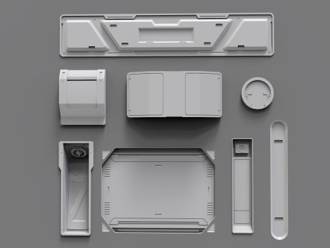 Sci fi trim sheets 7 Modelo 3D