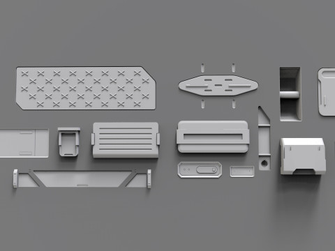 Sci fi trim sheets 7 Modelo 3D
